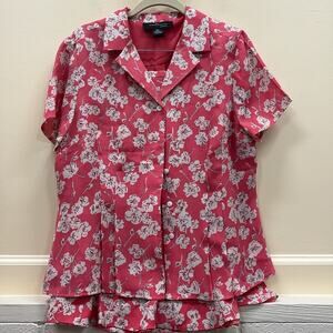 Statements by Danielle women’s 12P Pink Floral silk skirt and blouse set